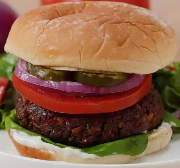  Homemade Vegan Burger With Vegan Aioli