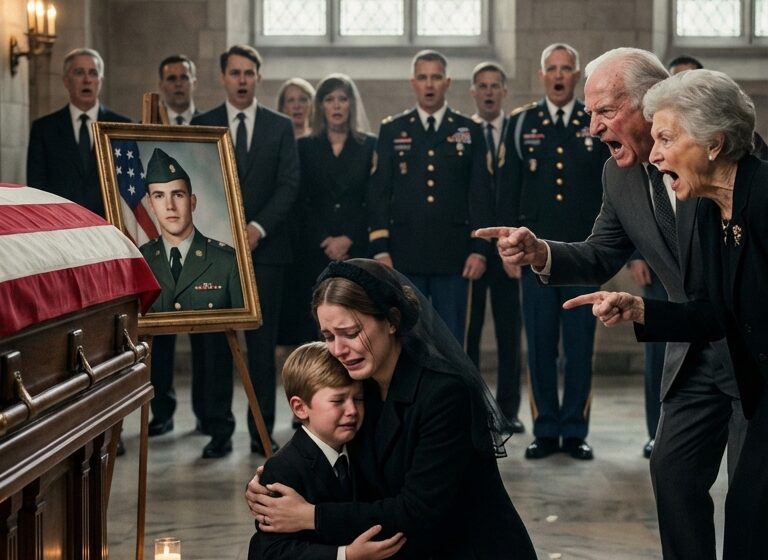  My in-laws backh///anded my 6-year-old at his father’s funeral, called him “garbage,” and evicted us. I didn’t scream. I just smiled as the estate lawyer entered. When the lawyer opened my late husband’s secret will, pure panic set in. The blood drained from their faces as they realized the “trash” they had just str//uck was