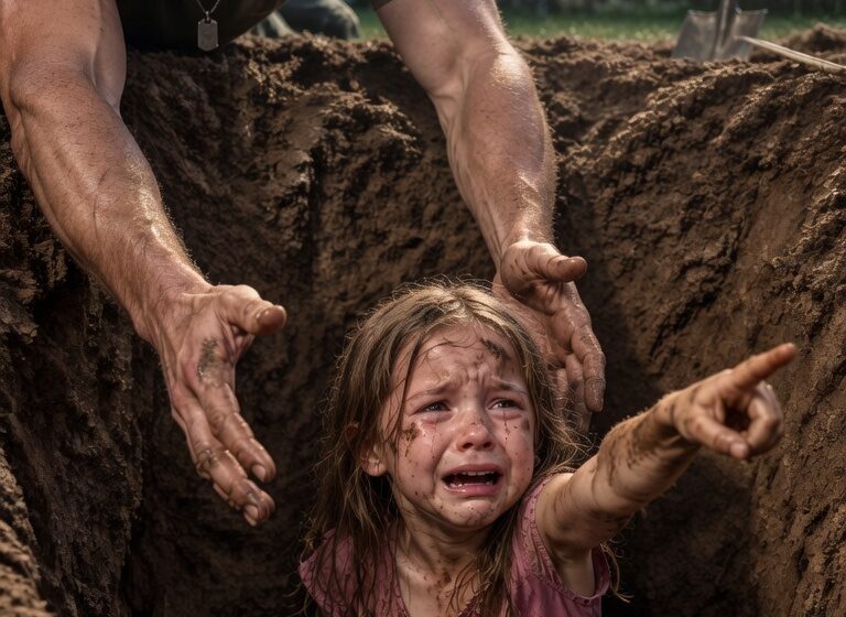  I came home from deployment three days early. My daughter wasn’t in her room. My wife said she was at her grandma’s, so I drove there. My daughter was in the backyard, standing in a hole and crying. “Grandma said bad girls sleep in graves,” she said. It was 2 AM and 40°F. I lifted her out, and she whispered, “Daddy, don’t look in the other hole…”