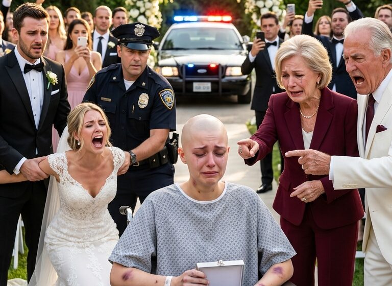  A day before my sister’s wedding, my mom chopped off 20 inches of my hair for not outshining my sister. “Your sister is married to a billionaire. Wear a hat, selfish brat,” Dad sneered. I touched my jagged scalp, my blood freezing. I didn’t scream. I just picked up my phone. At the ceremony, 500 elite guests weren’t staring at my ruined hair. They were watching the fraud investigators storm the aisle to the groom…