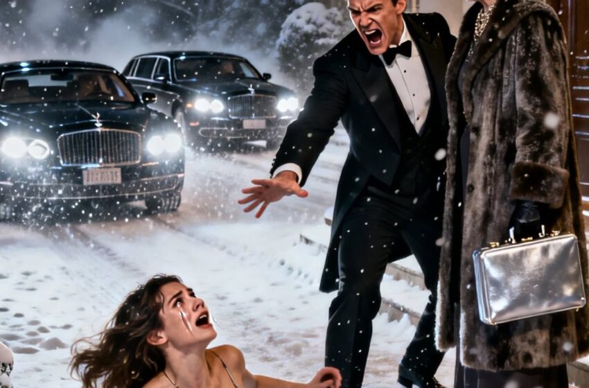  After my husband ripped my clothes and threw me into the street in the dead of winter, his mother leaned in with a cruel smile and sneered, “Let’s see if any beggar will pick you up.” I stood there shaking, humiliated—until I made one phone call. Thirty minutes later, engines rolled down the block, headlights cutting through the cold, and a line of Rolls-Royces pulled up like a final verdict.