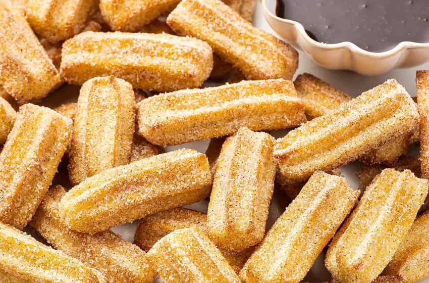  🍫 Crispy Air-Fried Chocolate Hazelnut Churro Bites 🌋