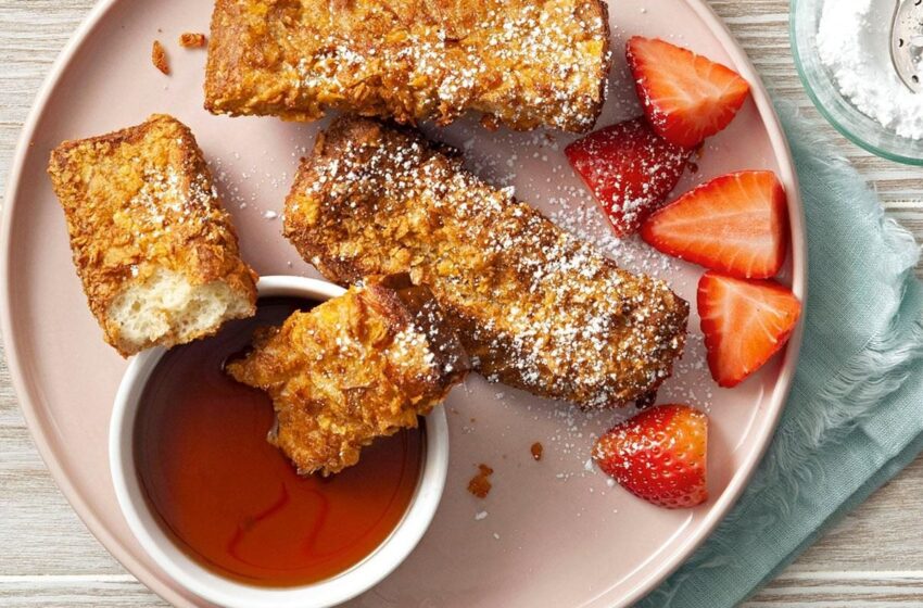 🥞 Crispy Golden Air-Fried French Toast Sticks 🍓