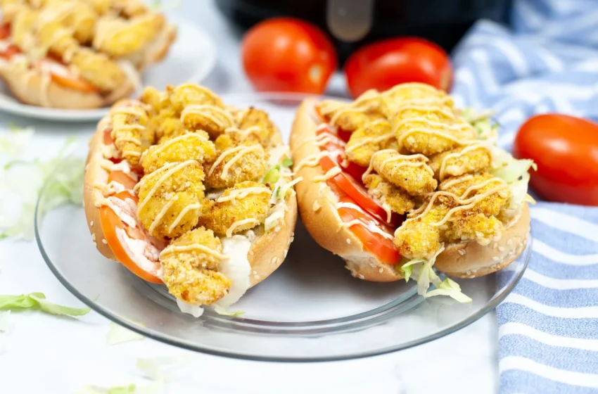  🦐 Extra-Crispy Air-Fried Firecracker Shrimp Po’ Boy Sliders 🌶️