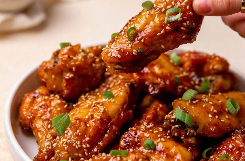  🍗 Extra-Crispy Air-Fried Honey Garlic Chicken Wings 🧄