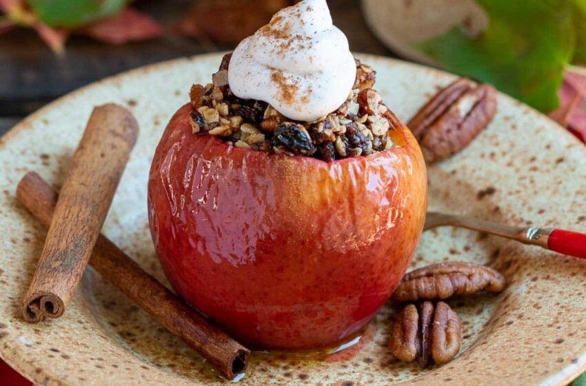  🍎 Air-Fried Maple-Pecan Stuffed Apples 🍁