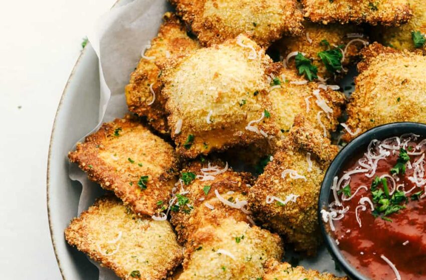  🧀 Crispy Air-Fried Toasted Ravioli Bites 🍅