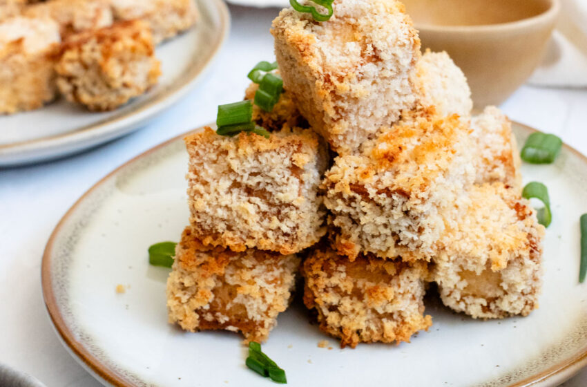  🥑 Healthy Crispy Sesame Ginger Baked Tofu Nuggets 🌿