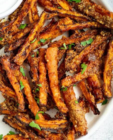  🥕 Extra-Crispy Air-Fried Sesame Carrot Fries 🫚