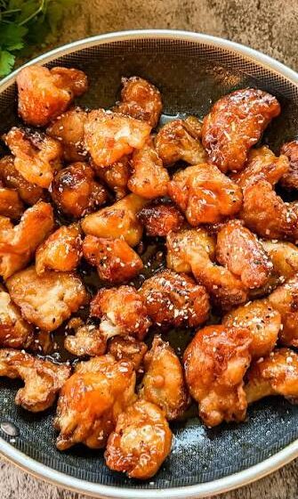  🍗 Crispy Honey Garlic Cauliflower Bites 🥦