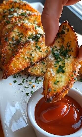  🥔 Crispy Loaded Garlic Parmesan Potato Wedges 🍟