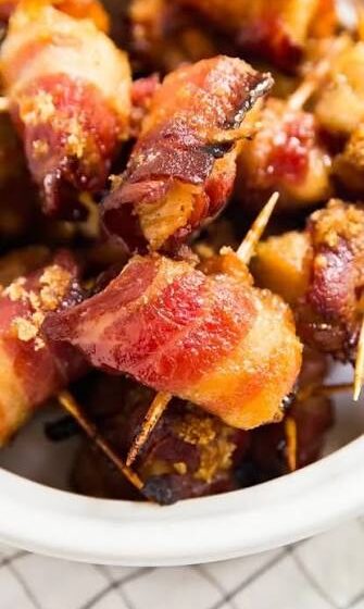  🥓 Brown Sugar Bacon Wrapped Chicken Bites 🍗