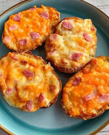  🥔 Air-Fried Loaded Crispy Potato Skins 🧀 (Appetizers)