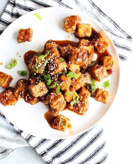  🥑 Healthy Crispy Sesame Ginger Air-Fried Tofu 🫚