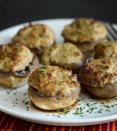  🍄 Crispy Air-Fried Garlic Parmesan Stuffed Mushrooms 🧀