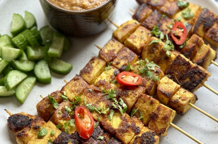  🍲 Air-Fried Crispy Thai-Style Tofu Satay Cubes 🥜