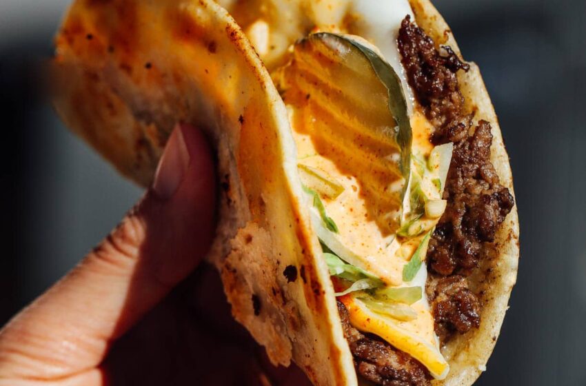  🥩 Crispy Double-Crusted Smash Burger Tacos 🌮