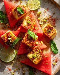  🧀 Crispy Griddled Halloumi Watermelon Cubes 🍉