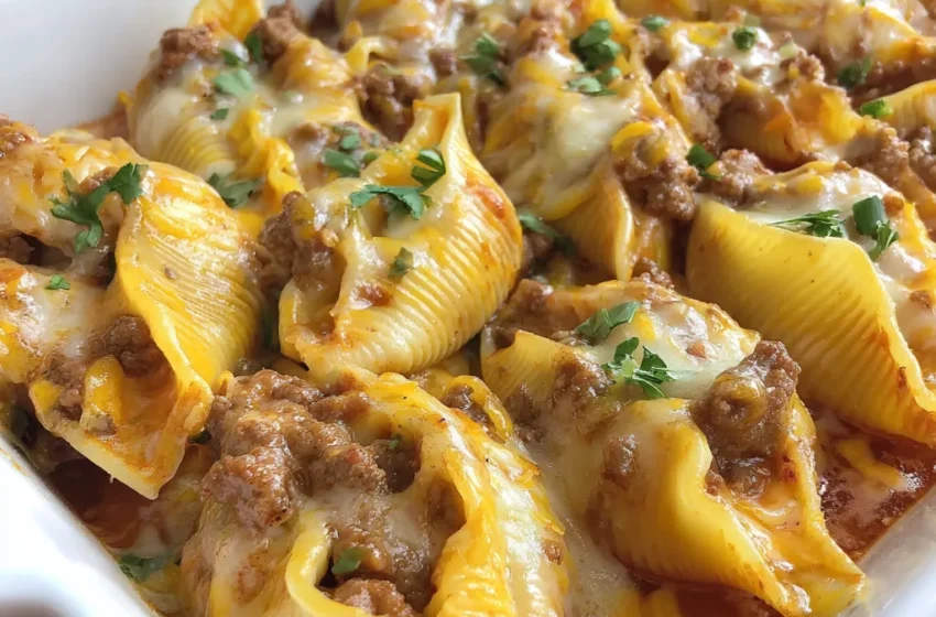  🧀🌮 Cheesy Taco Stuffed Shells 🍝✨