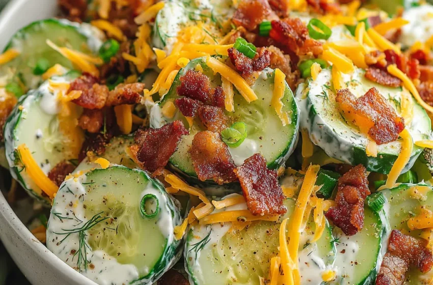  🥒🧀 Cucumber Ranch Crack Salad 🥓🌿