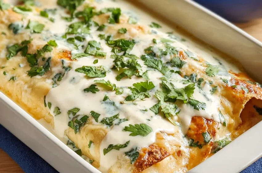  🌮🧀 Creamy Sour Cream Chicken Enchiladas ✨🐔