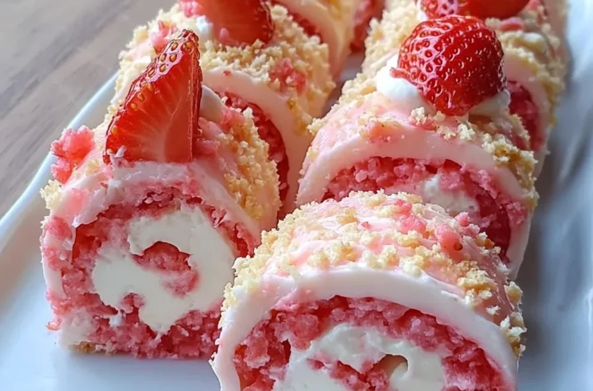  🍓🍰 Strawberry Shortcake Cheesecake Rolls ✨🌯