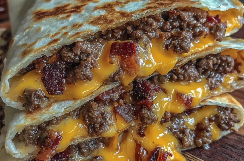 Maple Bacon Cheeseburger Quesadillas