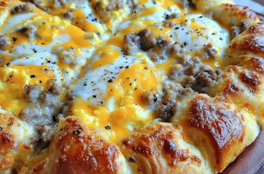  🍕🥓 Sausage Gravy Breakfast Pizza 🧀🍳