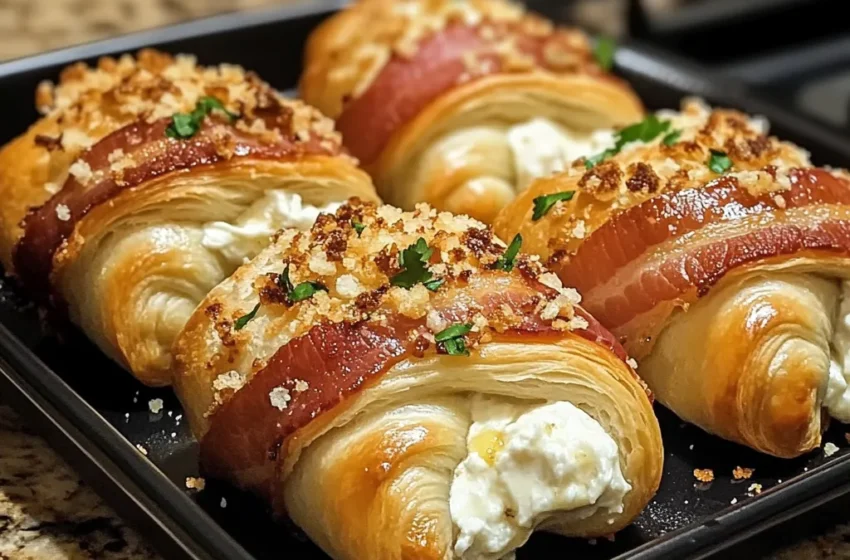  🥐🧄 Garlic Parmesan Chicken Bacon Crescents 🧀🥓