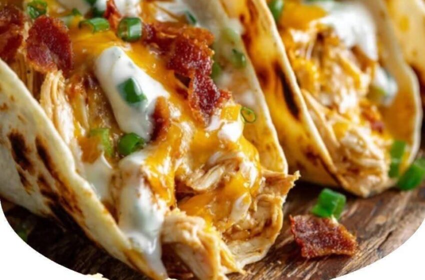  🌮💪 Ultimate High-Protein Crack Chicken Tacos 🧀🥓🔥