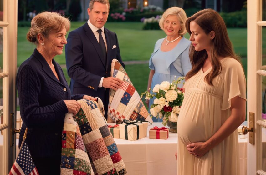  At my daughter’s baby shower, I gave her a quilt I had sewn for nine months from pieces of her childhood, but her husband dropped it on the gift table and called me just a lunch lady before I walked out quietly and called my attorney the next morning.