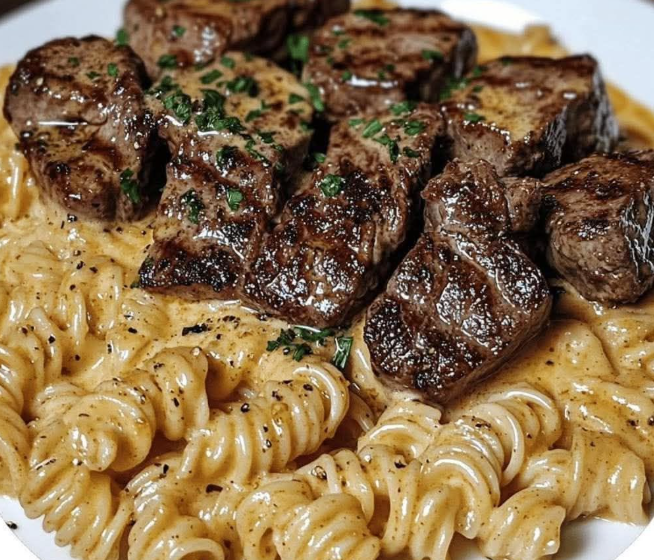  🥩🧄🍝 Ultimate Garlic Butter Steak & Parmesan Pasta