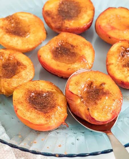  🍑 Air-Fried Honey-Balsamic Glazed Peach Halves 🇮🇹